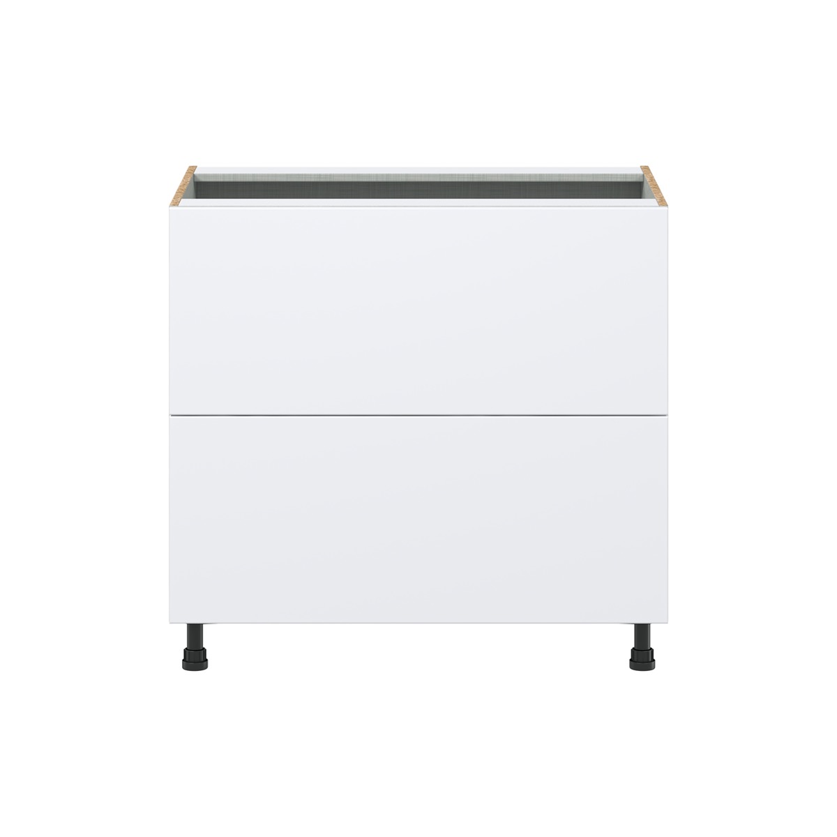 Lily Bright White  Slab Assembled  Cooktop Base Cabinet with 2 Drawers and a Inner Drawer (36 in. W x 34.5 in. H x 24 in. D)