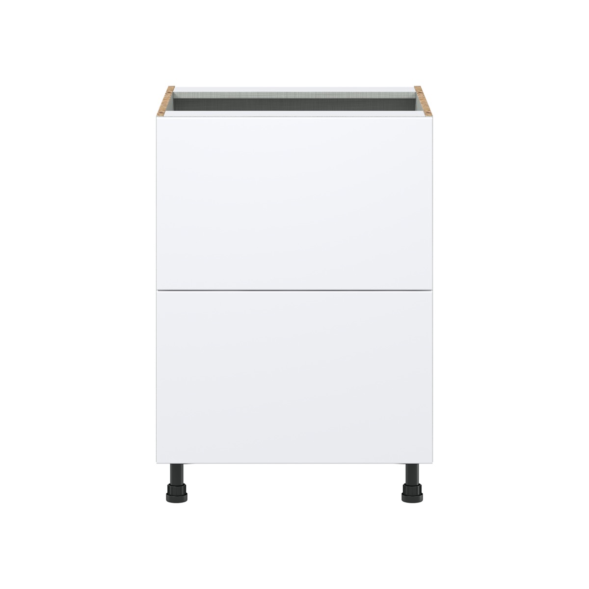 Lily Bright White  Slab Assembled Base Cabinet with 2 Drawers (24 in. W x 34.5 in. H x 24 in. D)