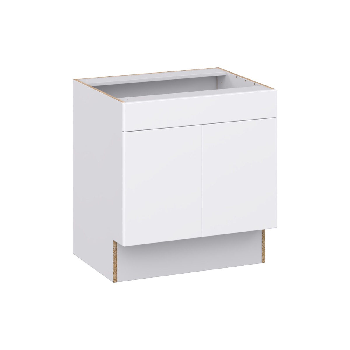 Lily Bright White Slab Assembled 30 in. W x 32.5 in. H x 24 in. D ADA Sink Base With Removable Front Cabinet