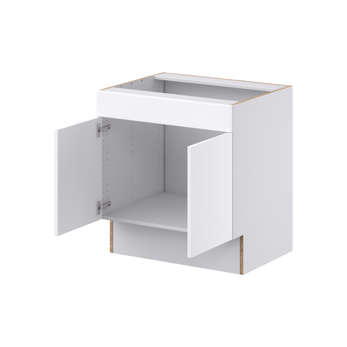 Lily Bright White Slab Assembled 30 in. W x 32.5 in. H x 24 in. D ADA Sink Base With Removable Front Cabinet