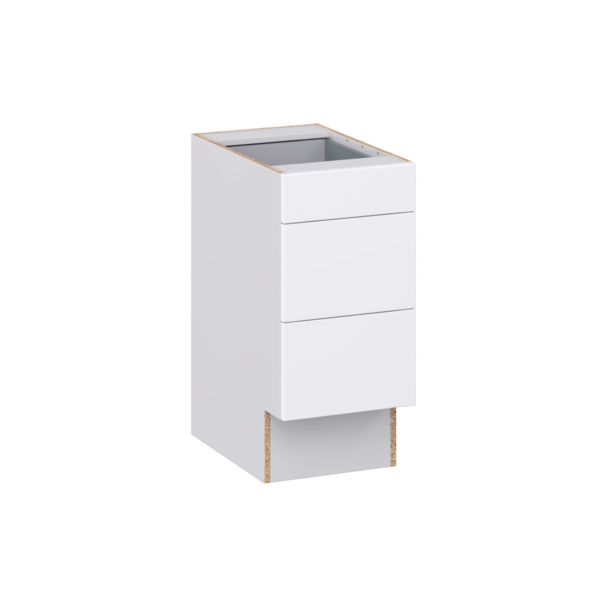 Lily Bright White Slab Assembled 15 in. W x 32.5 in. H x 24 in. D ADA Drawer Base Cabinet with 3 Drawers