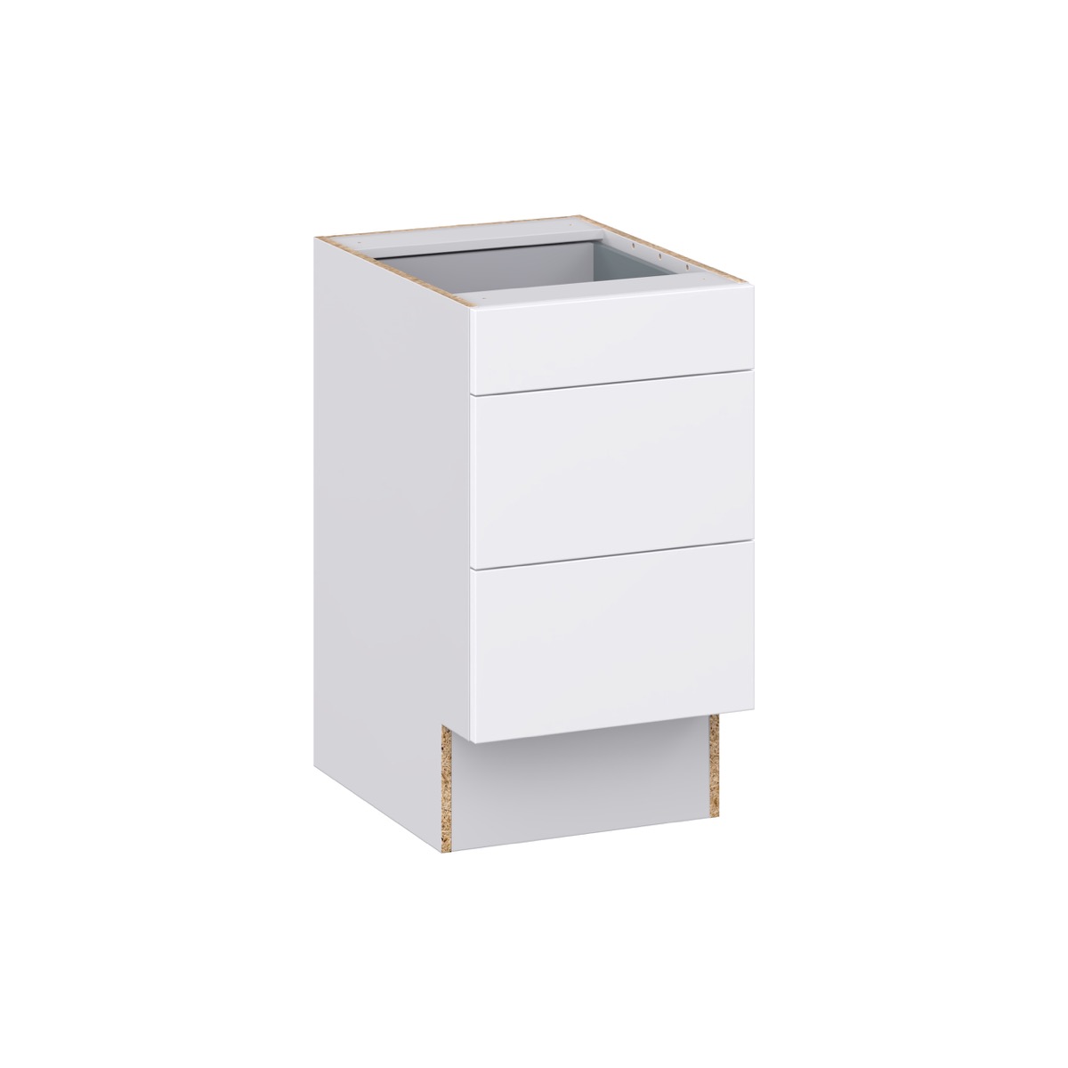 Lily Bright White Slab Assembled 18 in. W x 32.5 in. H x24 in. D ADA Drawer Base Cabinet with 3 Drawers