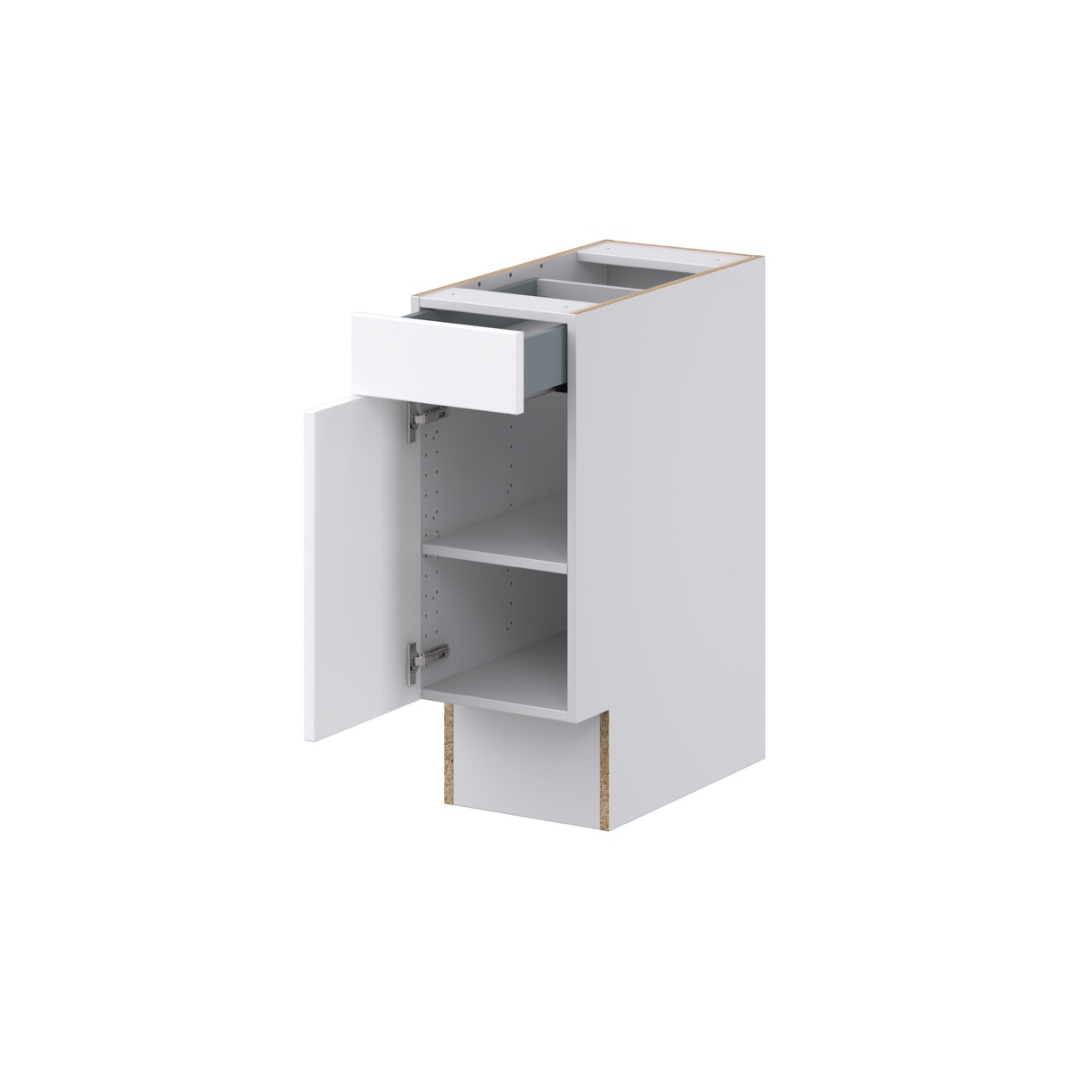 Lily Bright White Slab Assembled 12 in. W x 32.5 in. H x 24 in. D Accessible ADA Base Cabinet with 1 Drawer