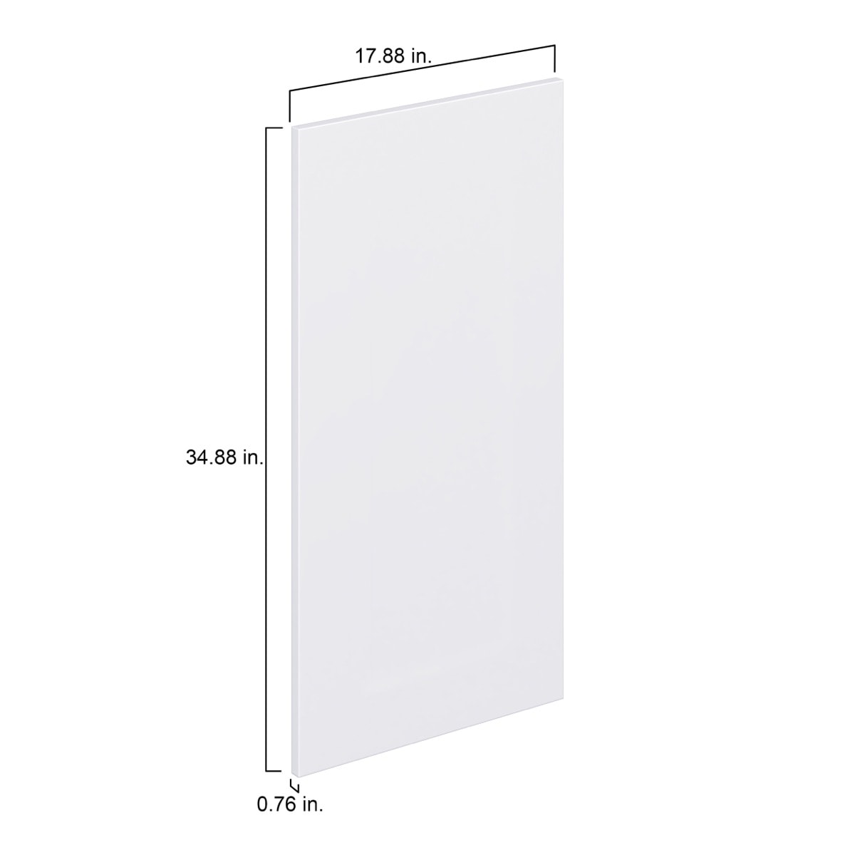 Lily Bright White  Slab 18 x 35 x 0.75 in. Door