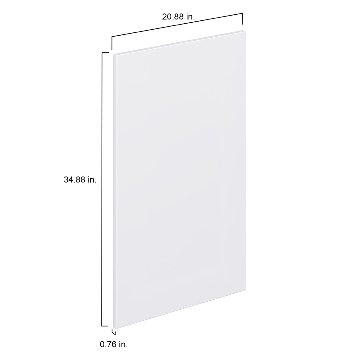 Lily Bright White  Slab 21 x 35 x 0.75 in. Door