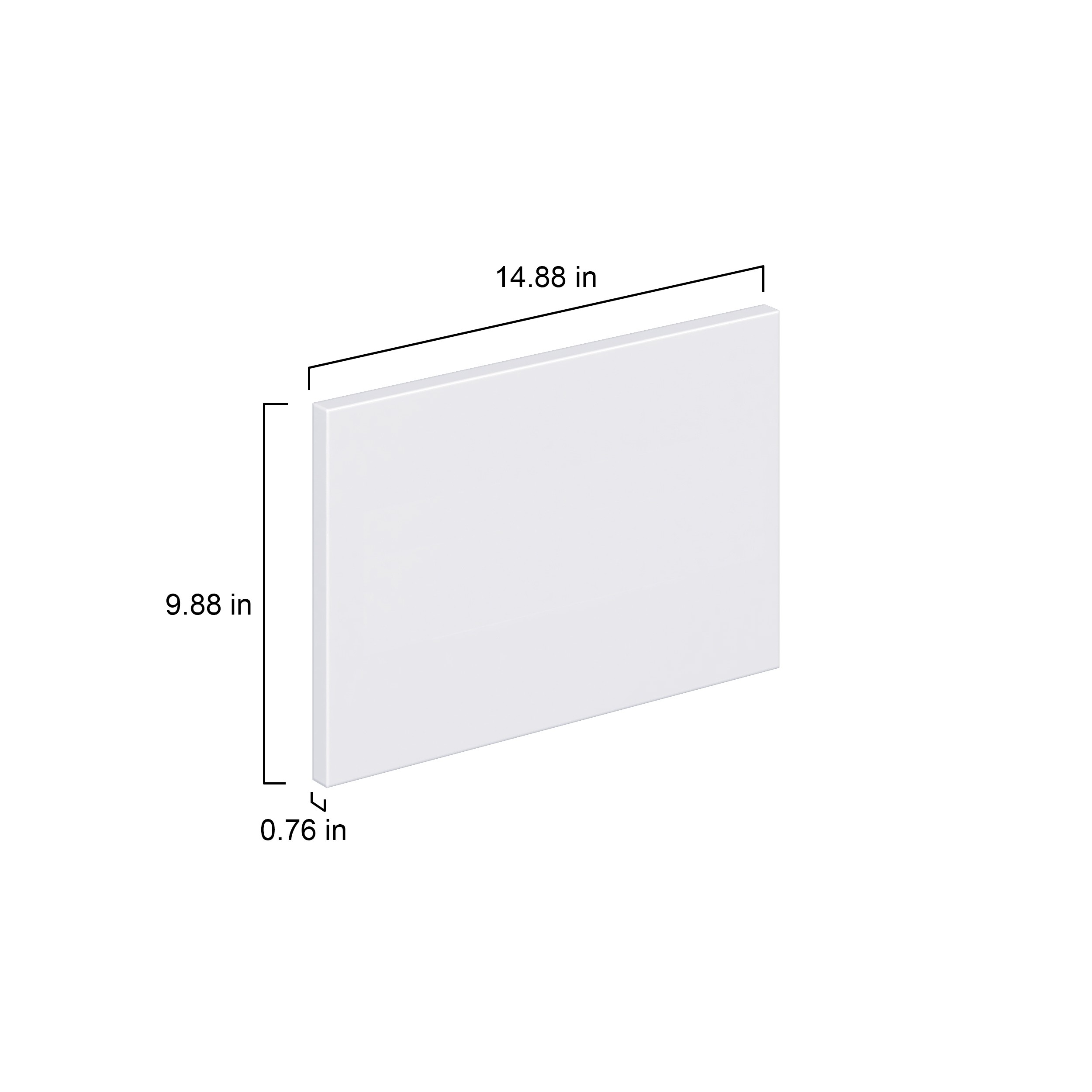 Lily Bright White  Slab 15 x 10 x 0.75 in. Drawer Front