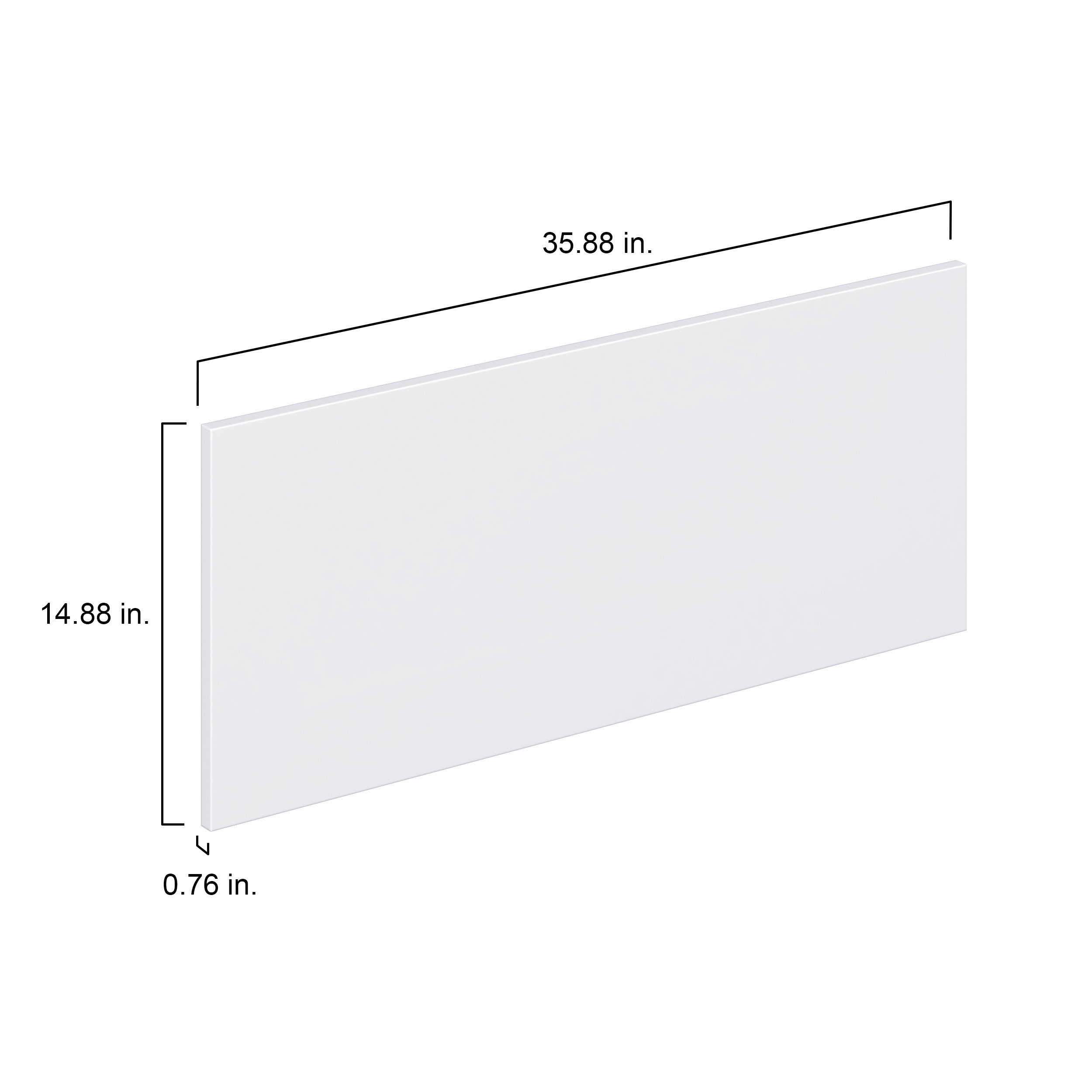 Lily Bright White  Slab 36 x 15 x 0.75 in. Drawer Front