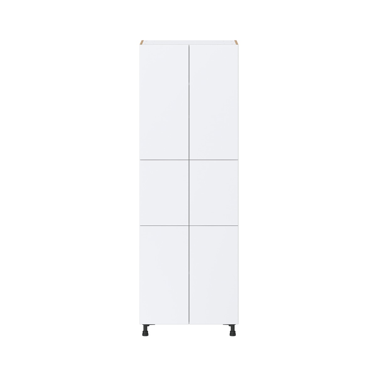 Lily Bright White  Slab Assembled Pantry  Cabinet with 5 Shelves (30 in. W x 89.5 in. H x 24 in. D)