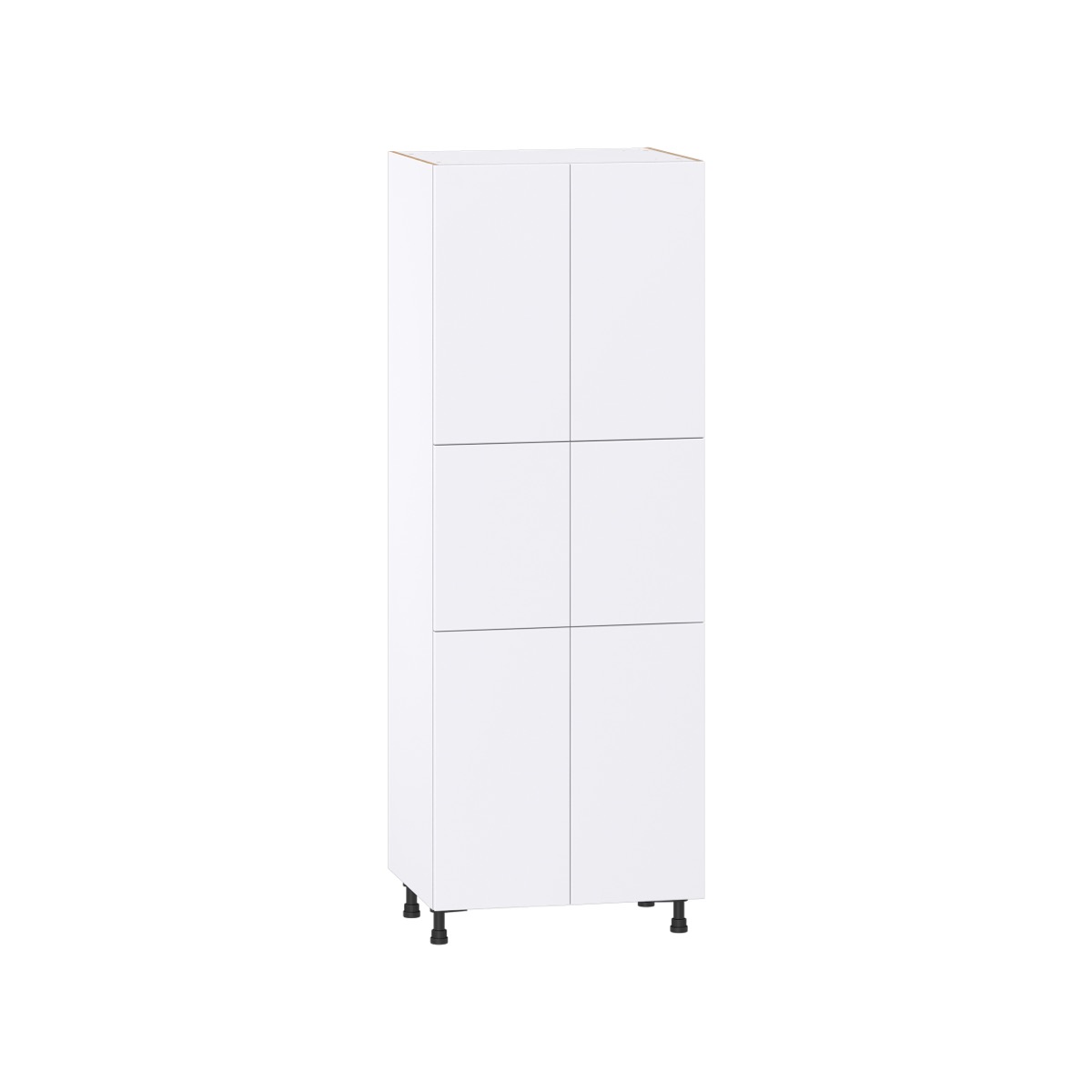 Lily Bright White  Slab Assembled Pantry Cabinet with 6 Doors and 4 Inner Drawers (24 in. W X 84.5 in. H X 24 in. D)