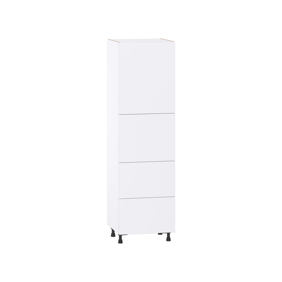 Lily Bright White  Slab Assembled Pantry Cabinet 2 Doors with 2 Drawers and 2 Inner Drawers (24 in. W X 84.5 in. H X 24 in. D)