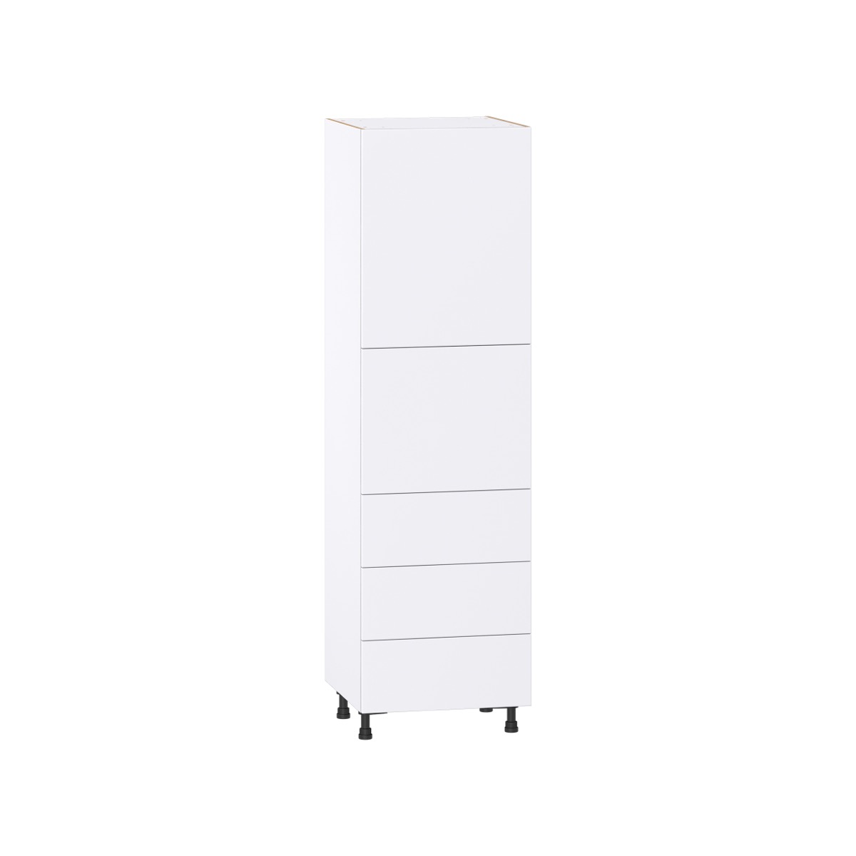 Lily Bright White  Slab Assembled Pantry Cabinet 2 Doors with 3 Drawers and 2 Inner Drawers (24 in. W X 84.5 in. H X 24 in. D)