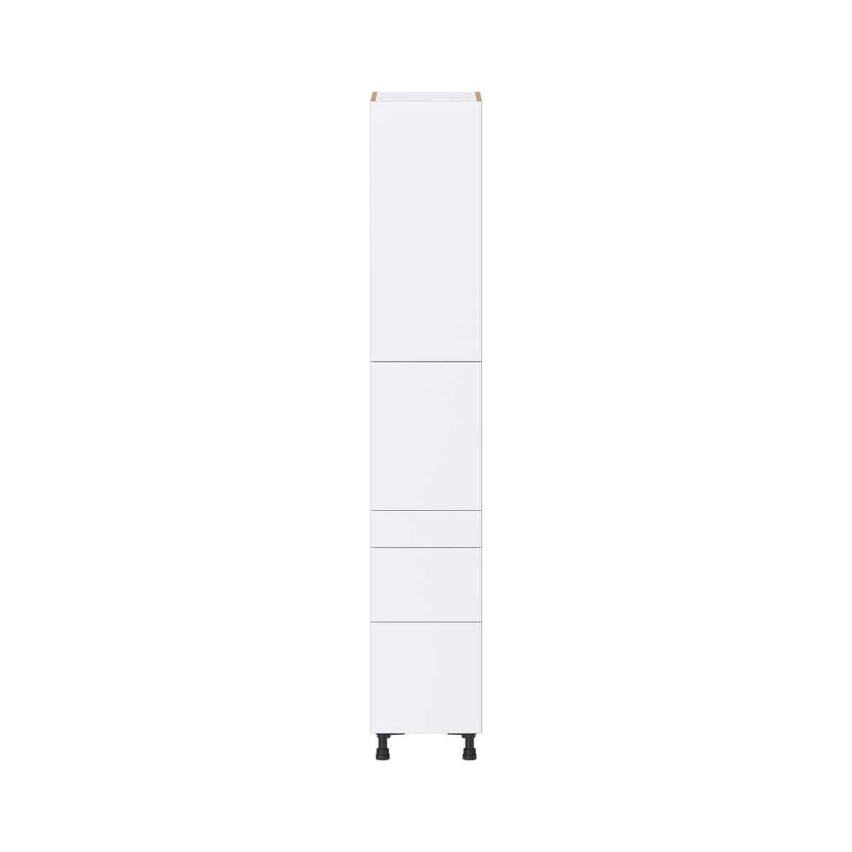 Lily Bright White  Slab Assembled Pantry  Cabinet with 3 Drawers and 2 Inner Drawers (15 in. W x 89.5 in. H x 24 in. D)