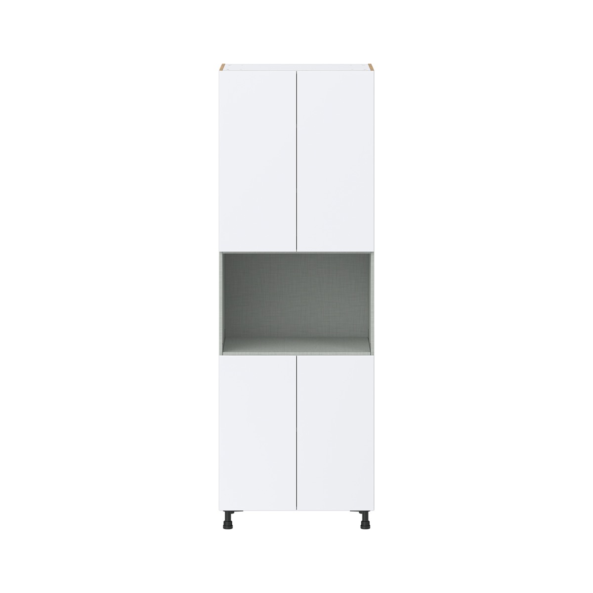 Lily Bright White  Slab Assembled Pantry Micro/Oven  Cabinet (30 in. W x 89.5 in. H x 24 in. D)