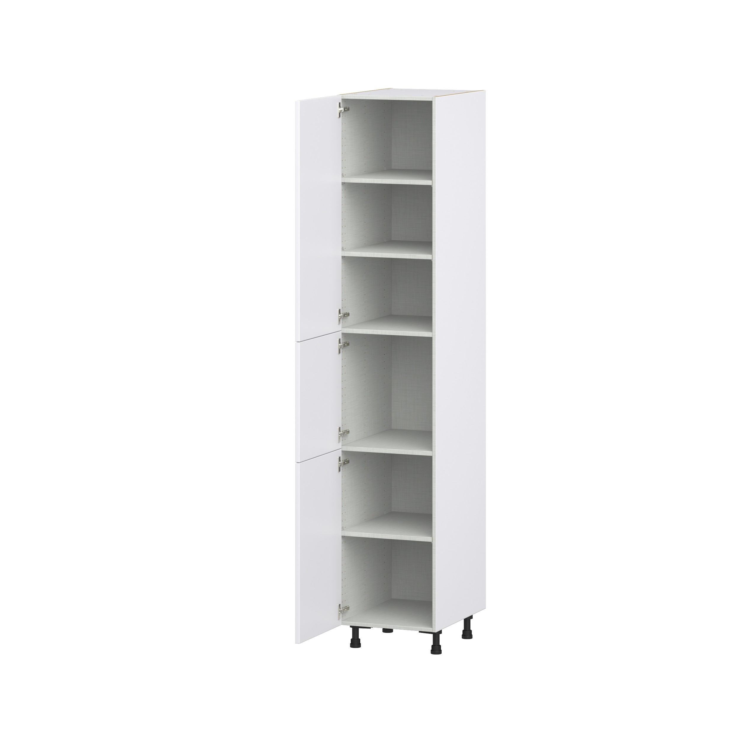 Lily Bright White Slab Assembled Pantry Cabinet with 5 Shelves (18 in. W x 94.5 in. H x 24 in. D)