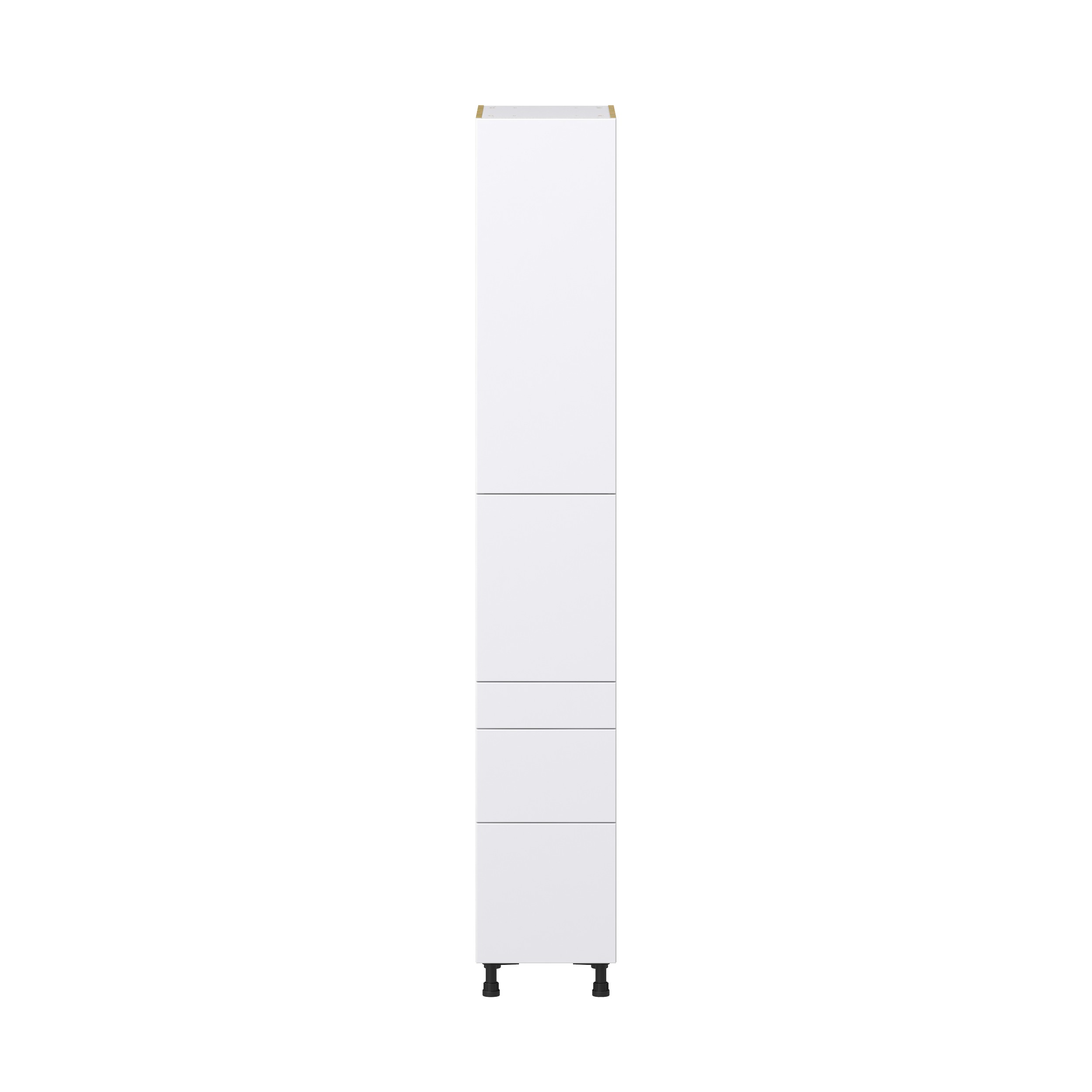 Lily Bright White Slab Assembled Pantry Cabinet with 3 Drawers and 2 Inner Drawers (15 in. W x 94.5 in. H x 24 in. D)