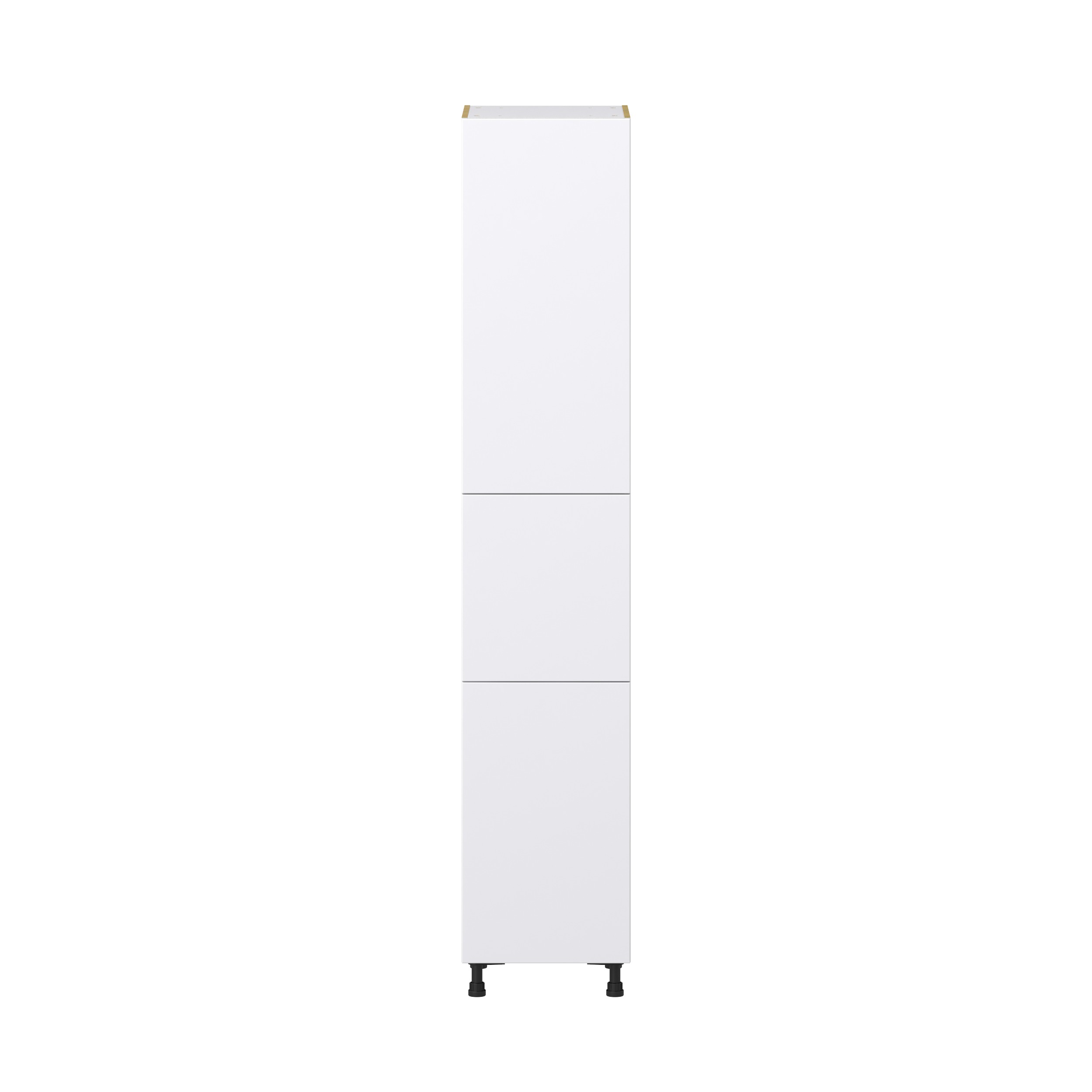 Lily Bright White Slab Assembled Pantry Cabinet with 2 Doors and 3 Inner Drawers (18 in. W X 94.5 in. H X 24 in. D)