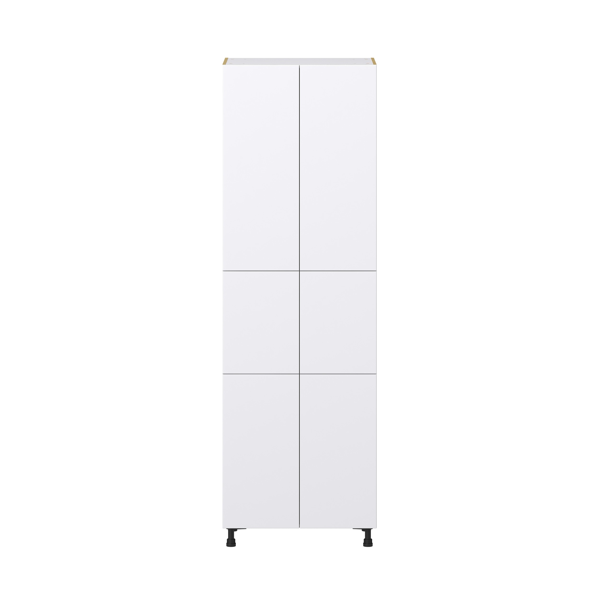 Lily Bright White Slab Assembled Pantry Cabinet with 6 Doors and 3 Inner Drawers (30 in. W X 94.5 in. H X 24 in. D)