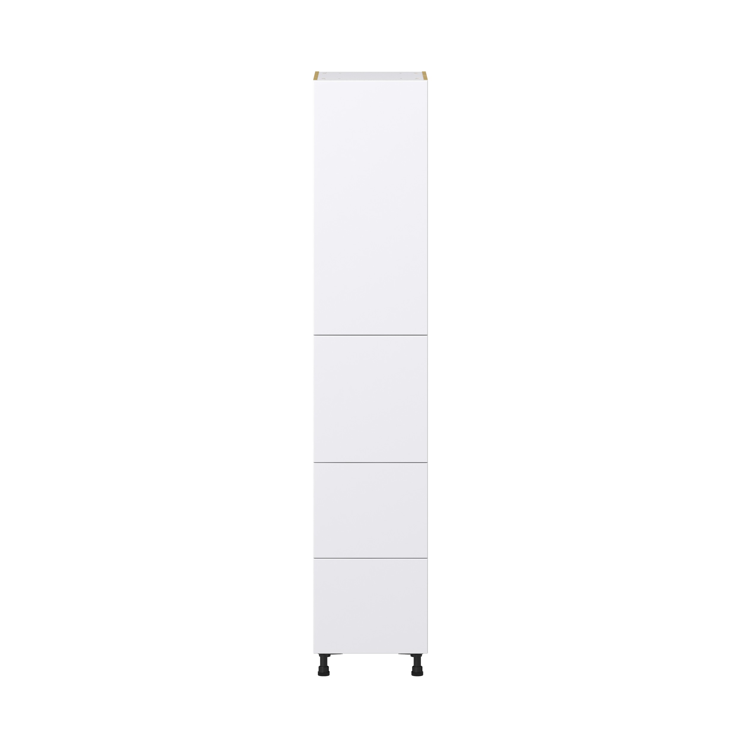 Lily Bright White Slab Assembled Pantry Cabinet 1 Doors with 2 Drawers and 2 Inner Drawers (18 in. W X 94.5 in. H X 24 in. D)