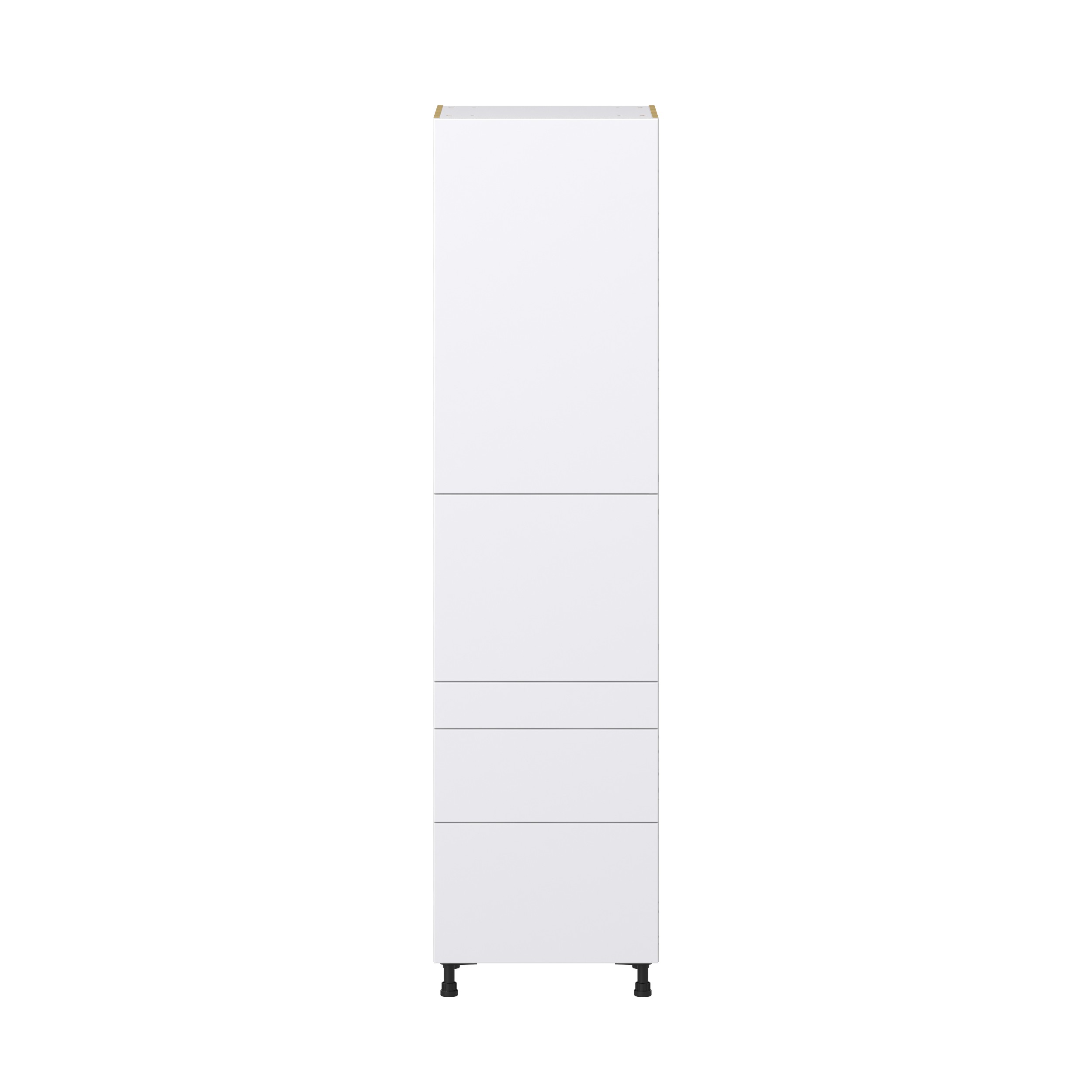 Lily Bright White Slab Assembled Pantry Cabinet with 3 Drawers and 2 Inner Drawers (24 in. W X 94.5 in. H X 24 in. D)