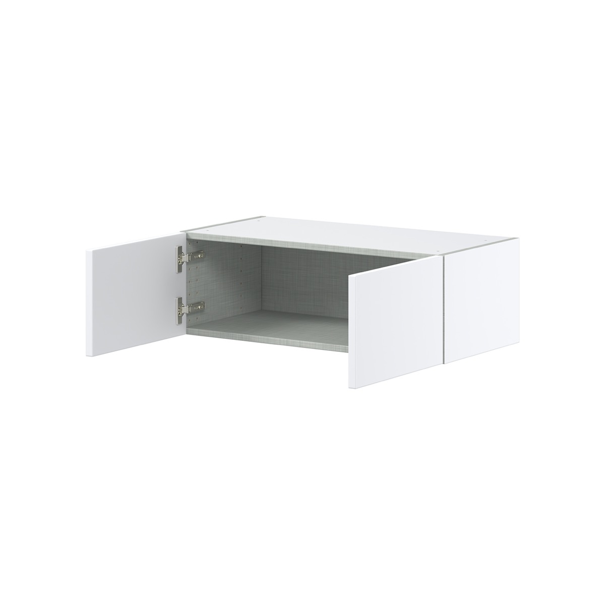 Lily Bright White  Slab Assembled Wall Bridge  Cabinet (30 in. W x 10 in. H x 14 in. D)