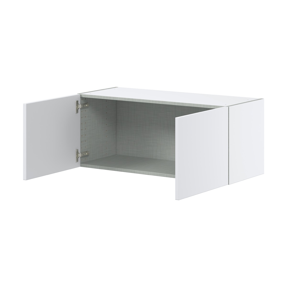 Lily Bright White  Slab Assembled Wall Bridge  Cabinet (36 in. W X 15 in. H X 14 in. D)