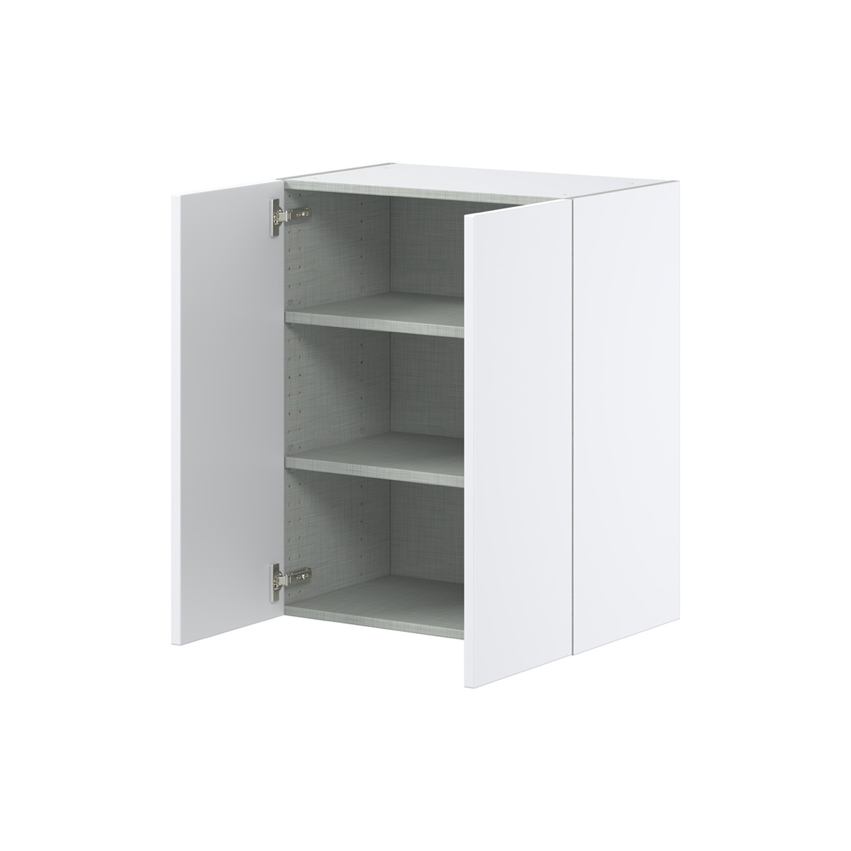 Lily Bright White  Slab Assembled Wall  Cabinet  with 2 Full high Doors (24 in. W x 30 in. H x 14 in. D)