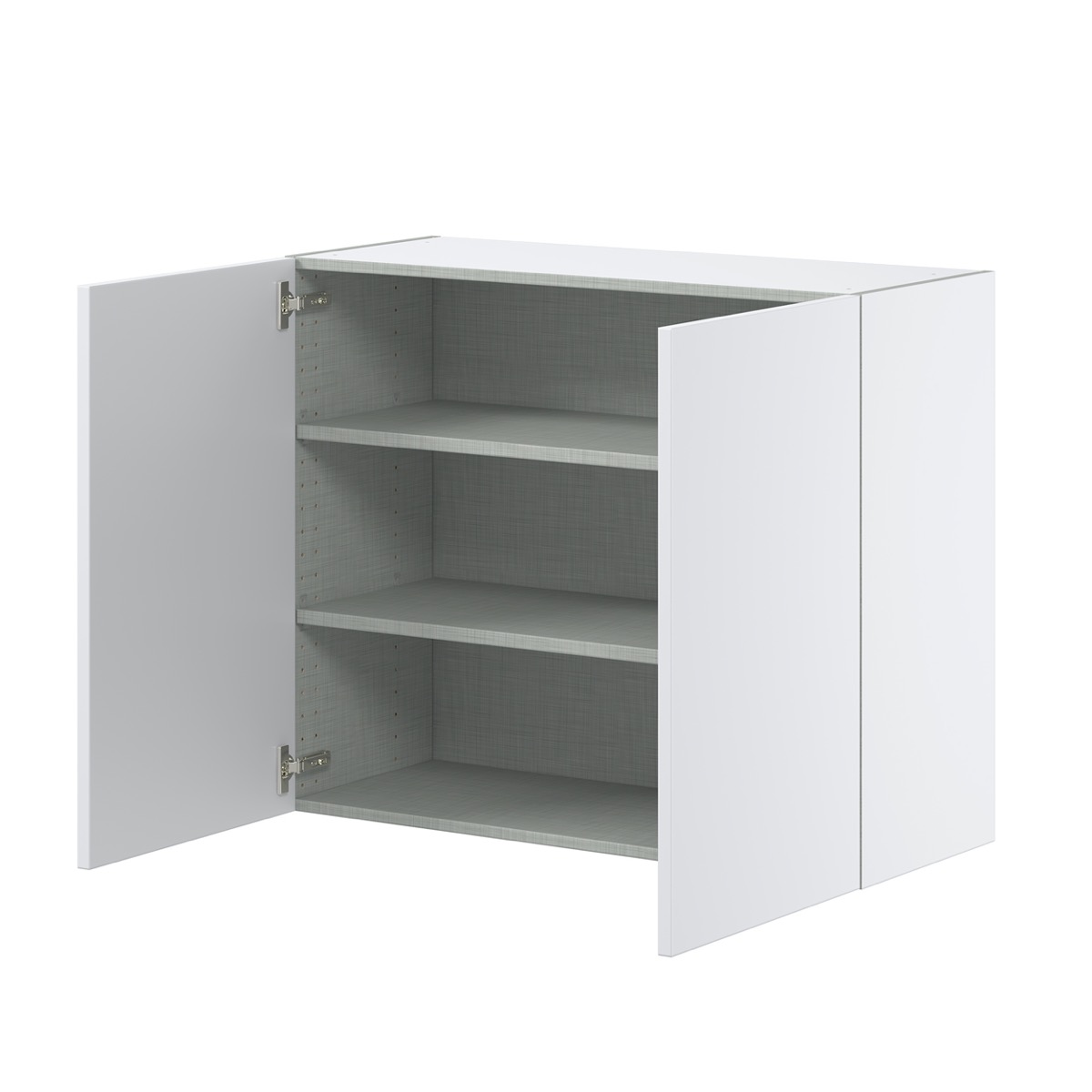 Lily Bright White  Slab Assembled Wall  Cabinet with 2 Full High Doors (36 in. W x 30 in. H x 14 in. D)