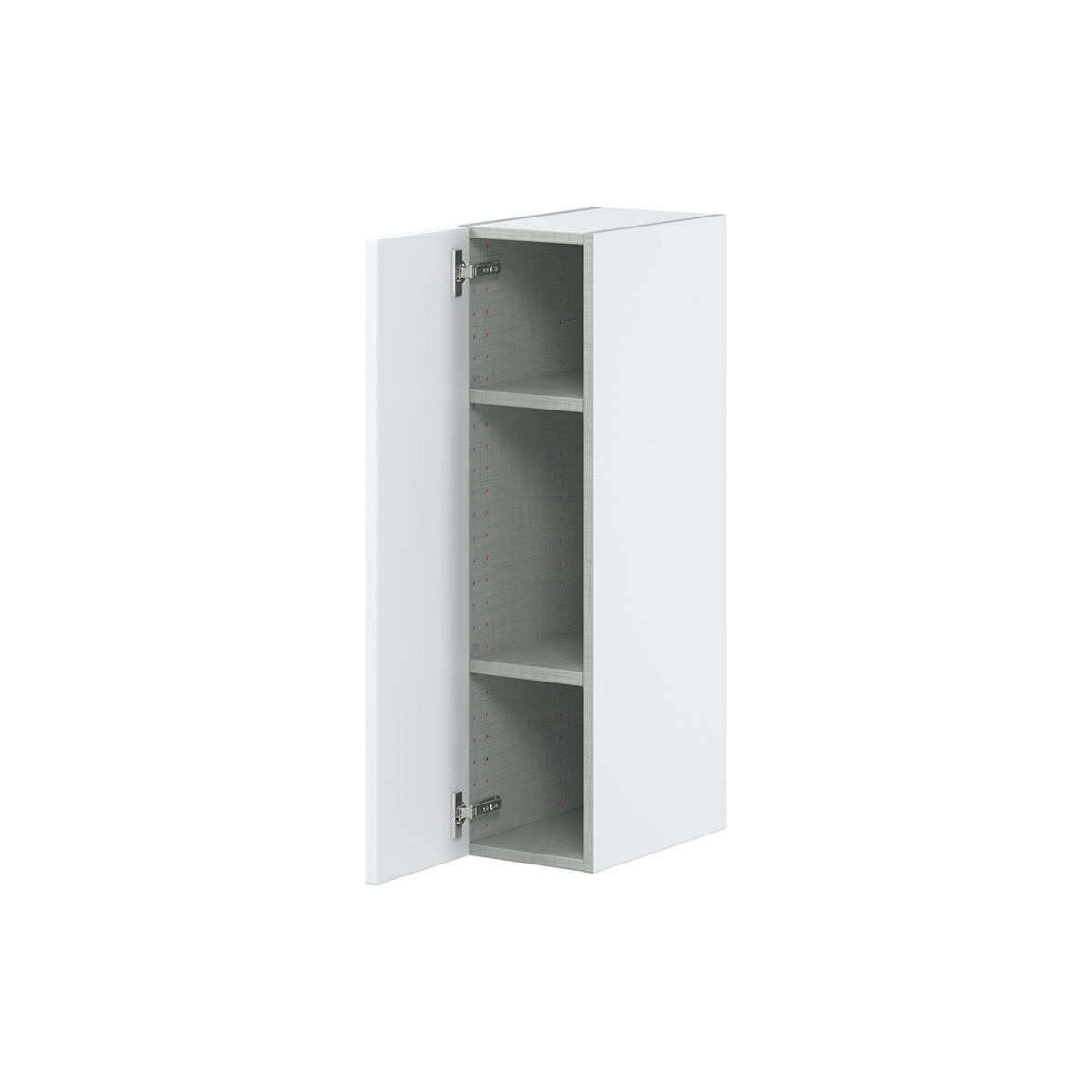 Lily Bright White  Slab Assembled Wall  Cabinet with Full High Door (9 in. W x 35 in. H x 14 in. D)