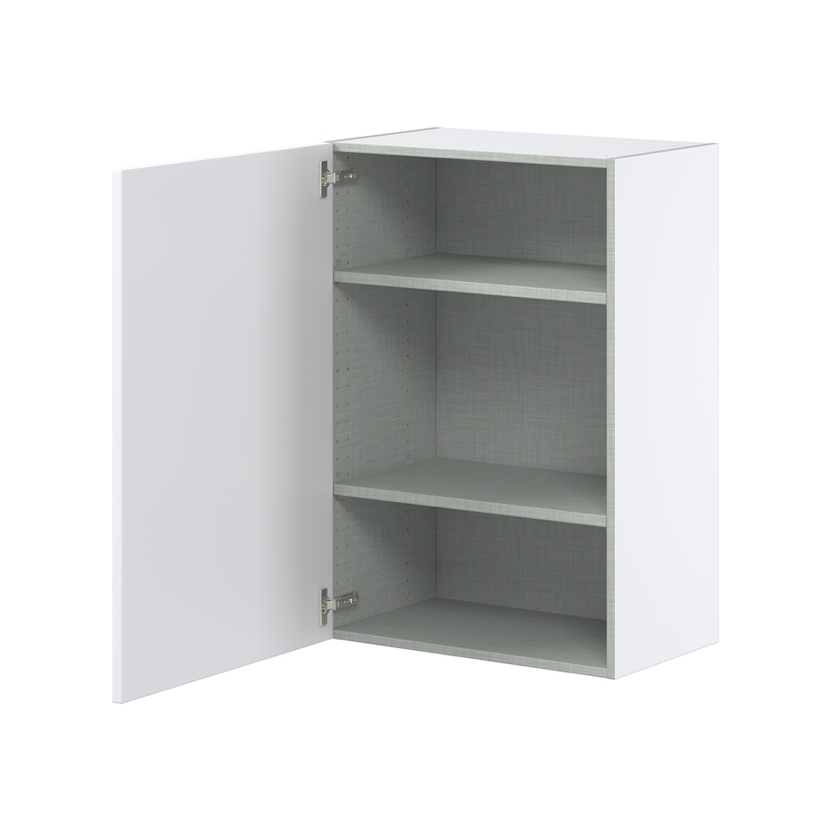 Lily Bright White  Slab Assembled Wall  Cabinet with Full High Door (24 in. W x 35 in. H x 14 in. D)