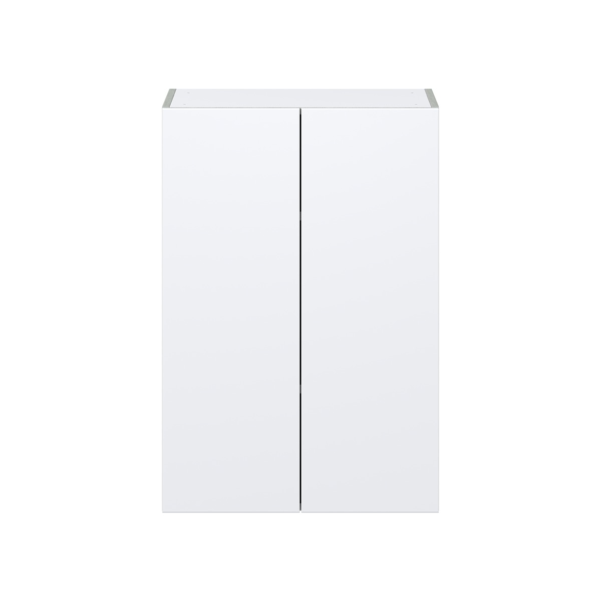 Lily Bright White  Slab Assembled Wall  Cabinet with 2 Full High Doors (24 in. W x 35 in. H x 14 in. D)