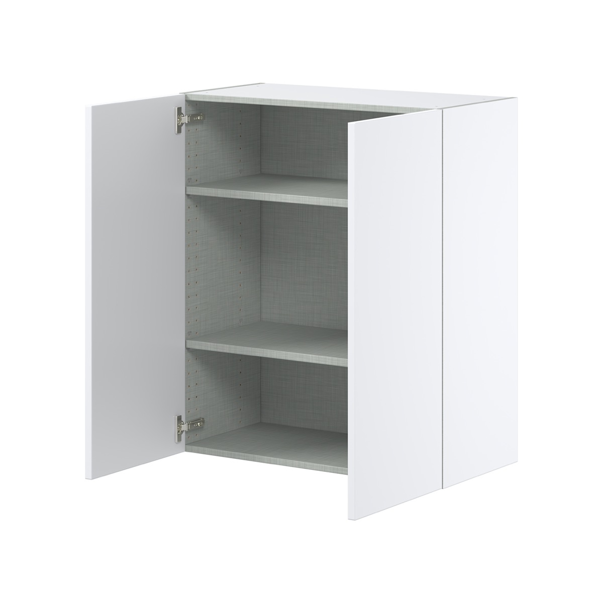 Lily Bright White  Slab Assembled Wall  Cabinet with 2 Full High Doors (30 in. W x 35 in. H x 14 in. D)