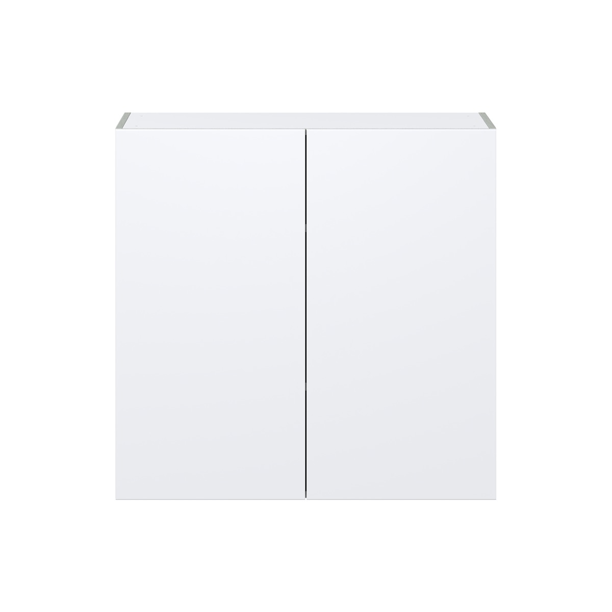 Lily Bright White  Slab Assembled Wall  Cabinet with 2 Full High Doors (36 in. W x 35 in. H x 14 in. D)