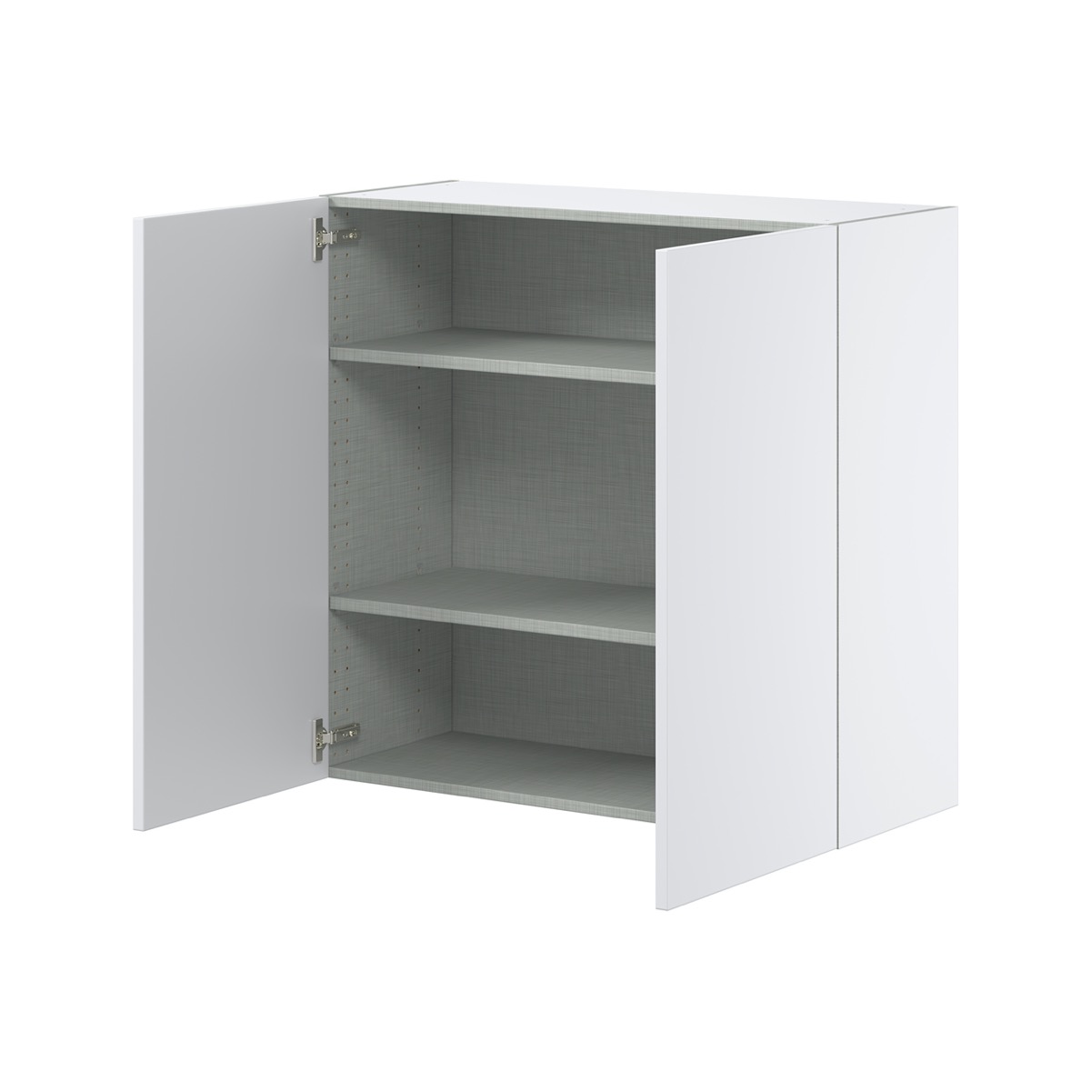 Lily Bright White  Slab Assembled Wall  Cabinet with 2 Full High Doors (36 in. W x 35 in. H x 14 in. D)