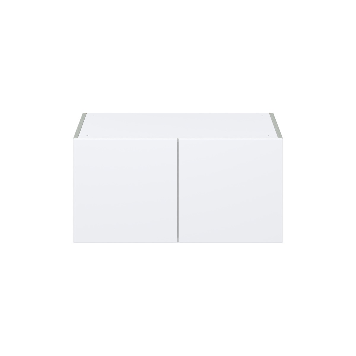 Lily Bright White  Slab Assembled Deep Wall Bridge Cabinet (30 in. W X 15 in. H X 24 in. D)