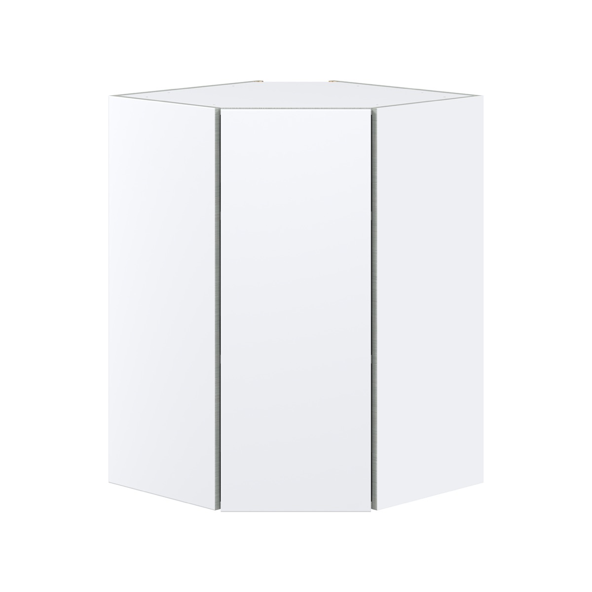 Lily Bright White  Slab Assembled Wall Diagonal Corner Cabinet with a Door (24 in. W x 35 in. H x 24 in. D)