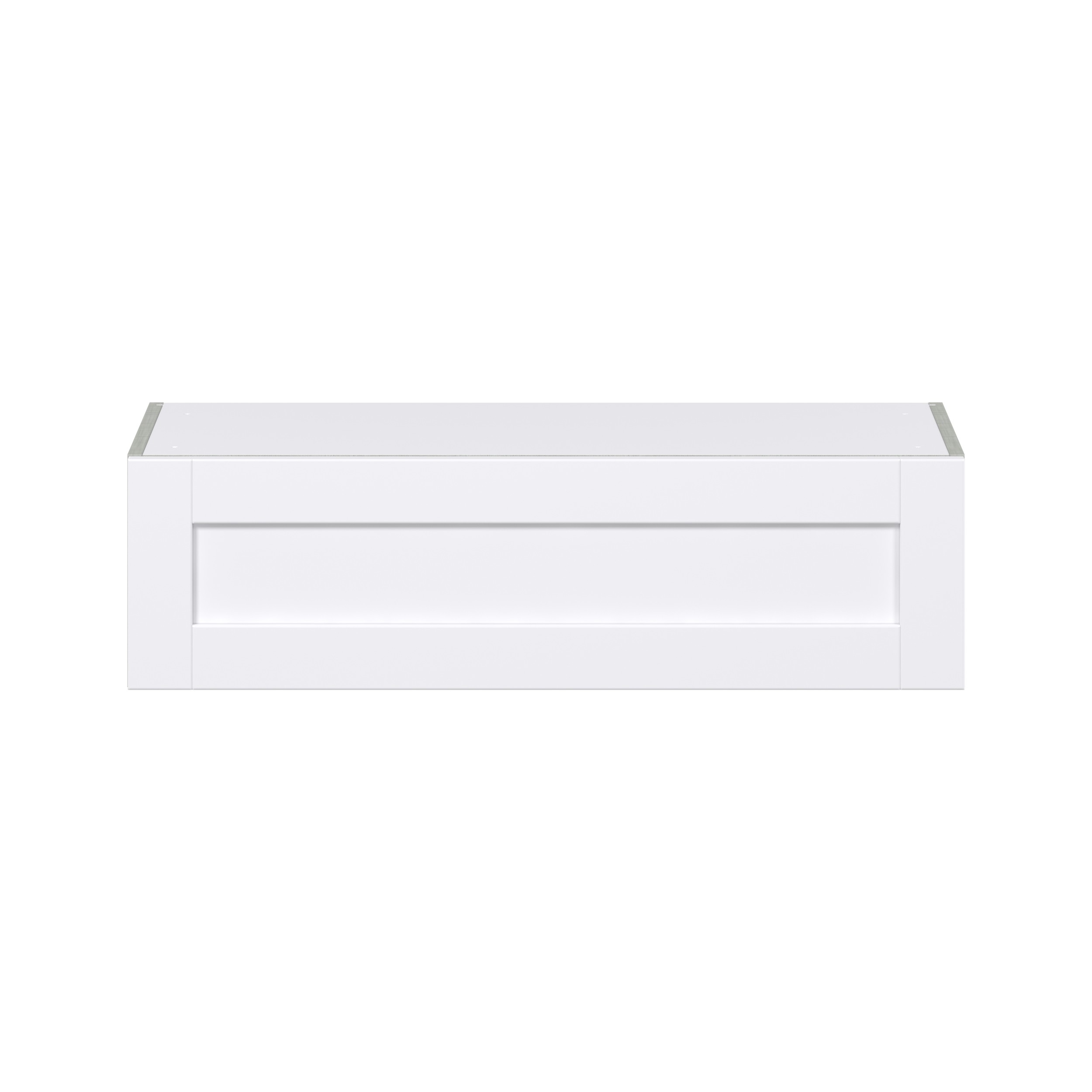 Lily Bright White  Slab Assembled Deep Wall Bridge Cabinet with Lift Up Door (30 in. W X 10 in. H X 24 in. D)