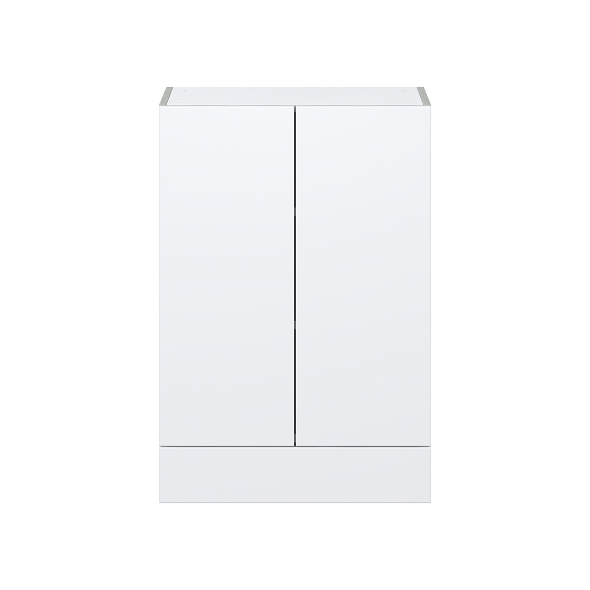 Lily Bright White  Slab Assembled Wall  Cabinet with 2 Doors and a 5 in. Drawer (24 in. W x 35 in. H x 14 in. D)