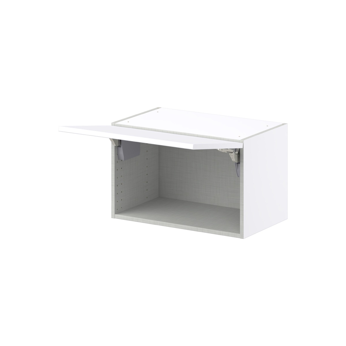 Lily Bright White  Slab Assembled Wall Bridge  Cabinet with Lift Up Door (24 in. W X 15 in. H X 14 in. D)