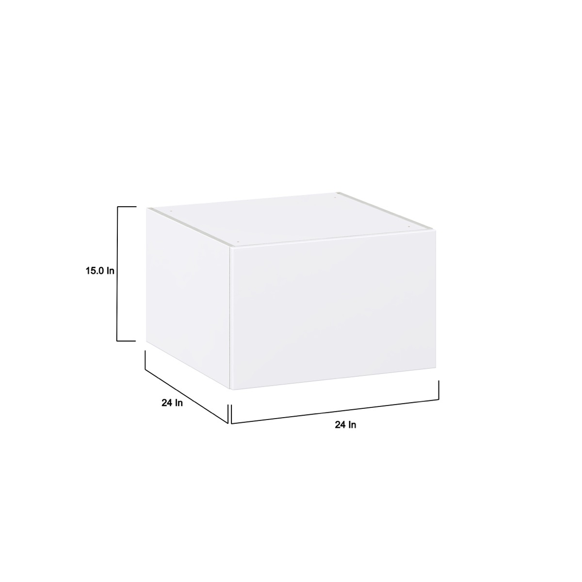 Lily Bright White  Slab Assembled Deep Wall Bridge  Cabinet with Lift Up Door(24 in. W X 15 in. H X 24 in. D)