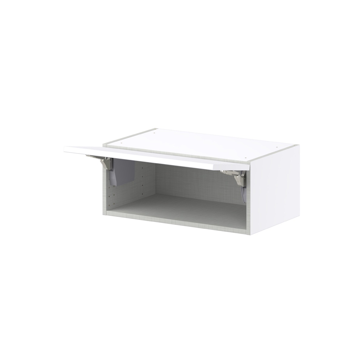 Lily Bright White  Slab Assembled Wall Bridge  Cabinet with Lift Up Door (24 in. W X 10 in. H X 14 in. D)