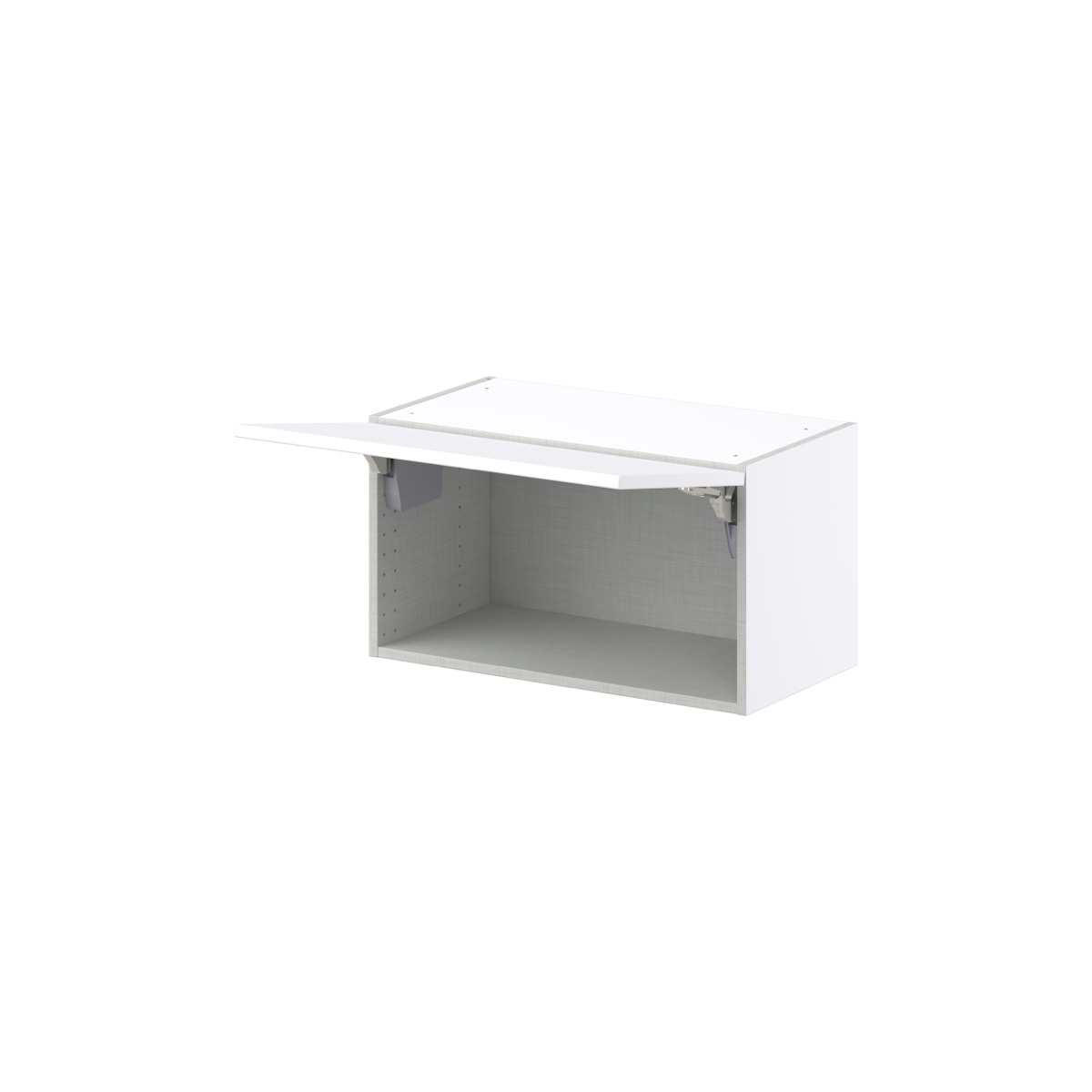 Lily Bright White  Slab Assembled Wall Bridge Cabinet with Lift Up Door (27 in. W X 15 in. H X 14 in. D)