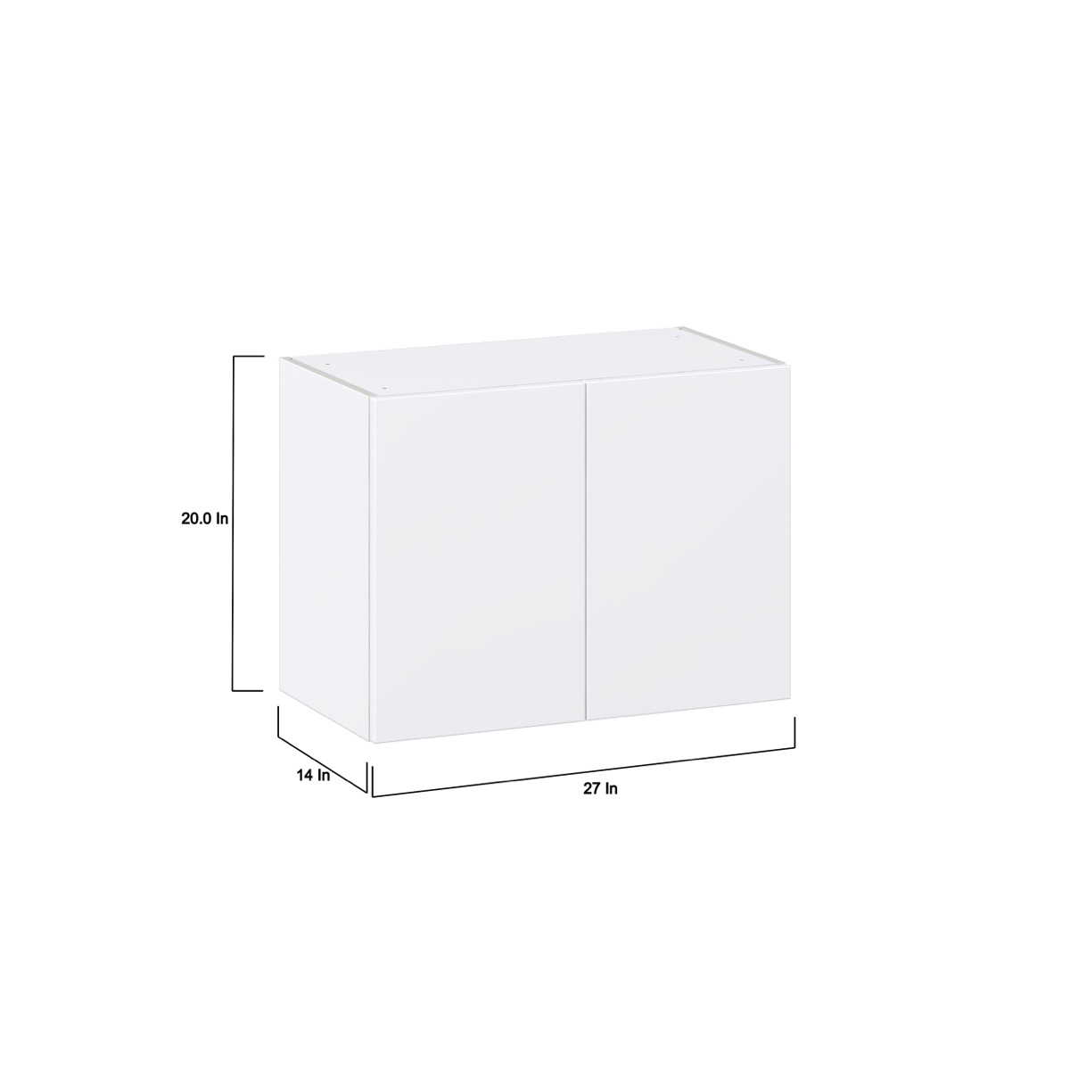 Lily Bright White  Slab Assembled Wall Bridge  Cabinet (27 in. W X 20 in. H X 14 in. D)