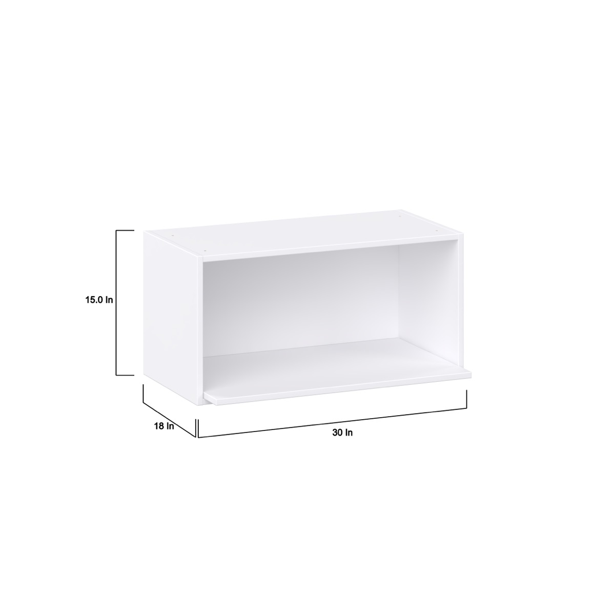 Lily Bright White  Slab Assembled Wall Microwave Shelf  Cabinet (30 in. W X 15 in. H X 14 in. D)