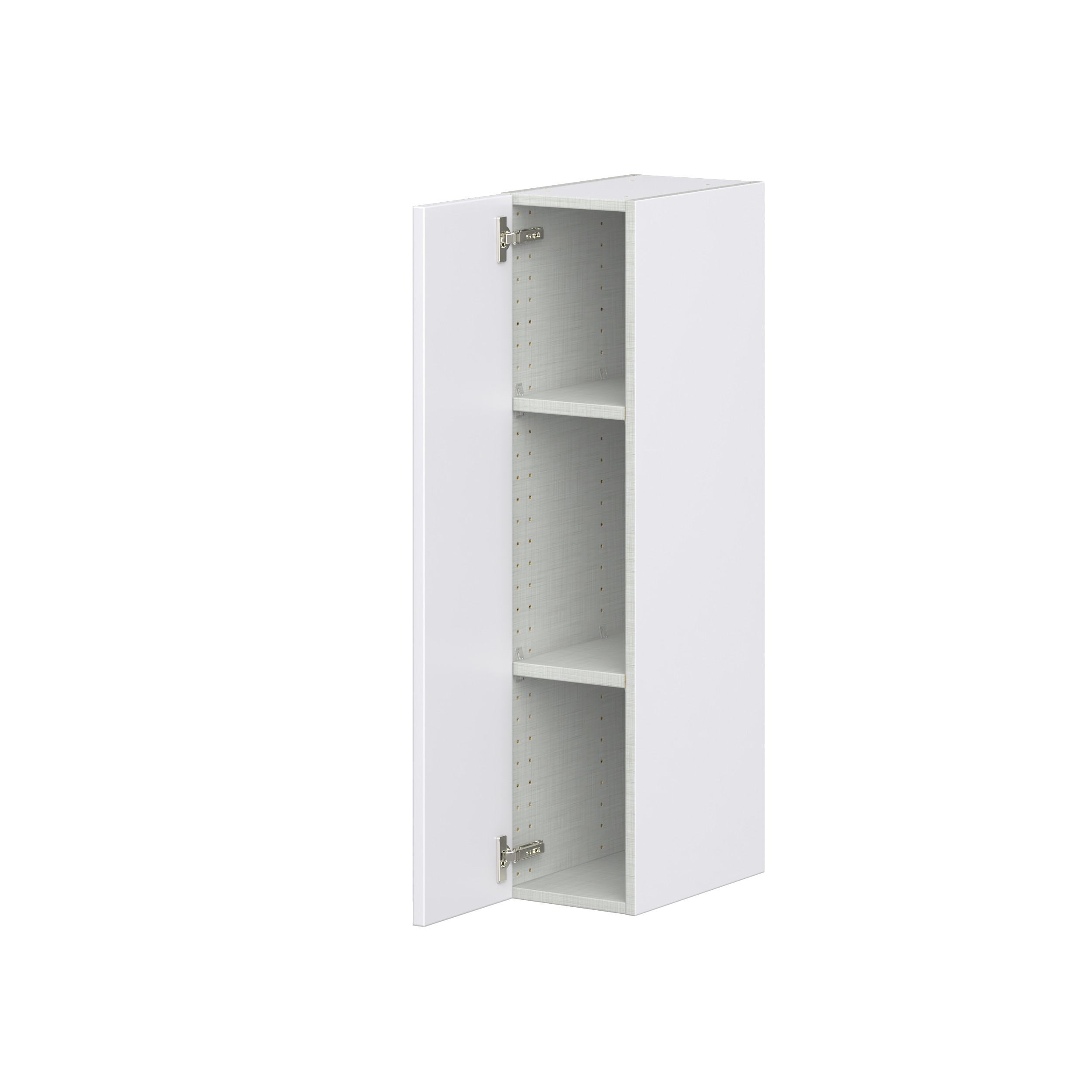 Lily Bright White Slab Assembled Wall Cabinet with Full High Door (9 in. W x 40 in. H x 14 in. D)