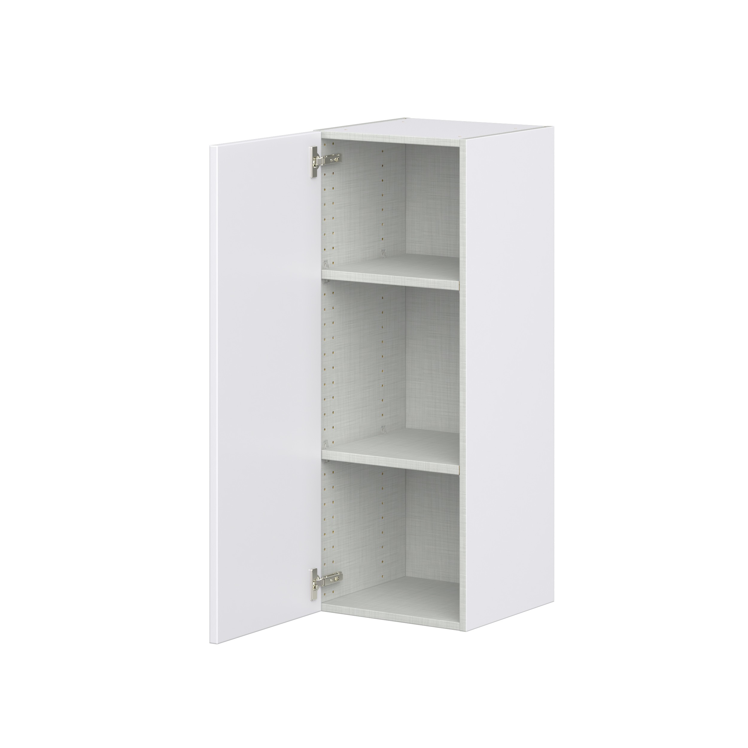 Lily Bright White Slab Assembled Wall Cabinet with Full High Door (15 in. W x 40 in. H x 14 in. D)