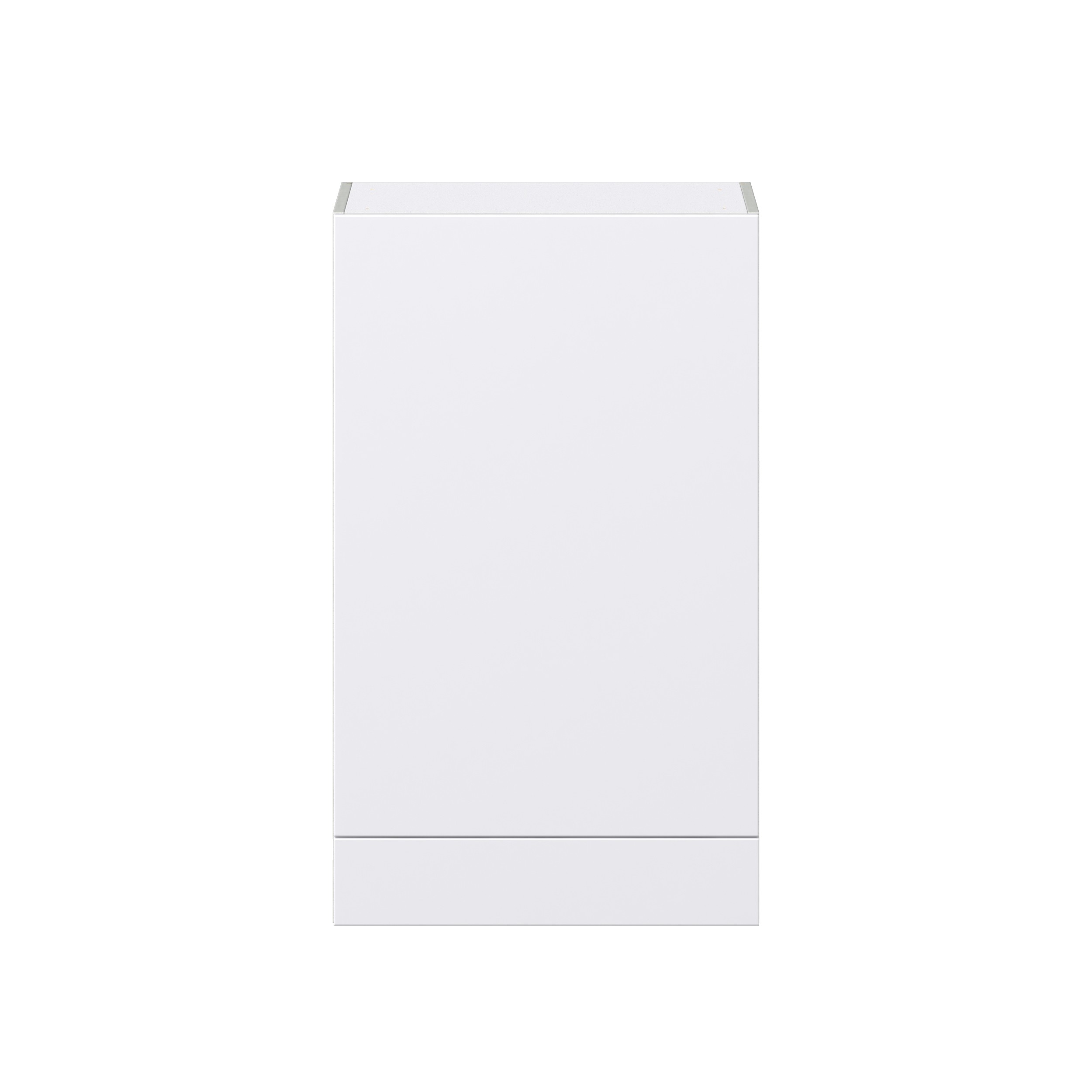 Lily Bright White Slab Assembled Wall Cabinet with a Door and a 5 in. Drawer (24 in. W x 40 in. H x 14 in. D)