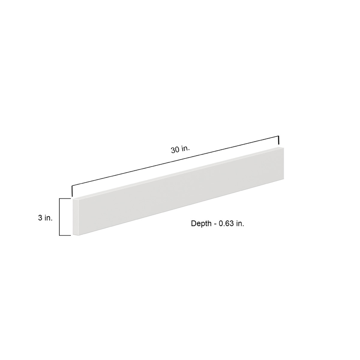 3 in. W x 30 in. H x 0.63 in. D  Magnolia Painted Bright White Cabinet Filler Strip