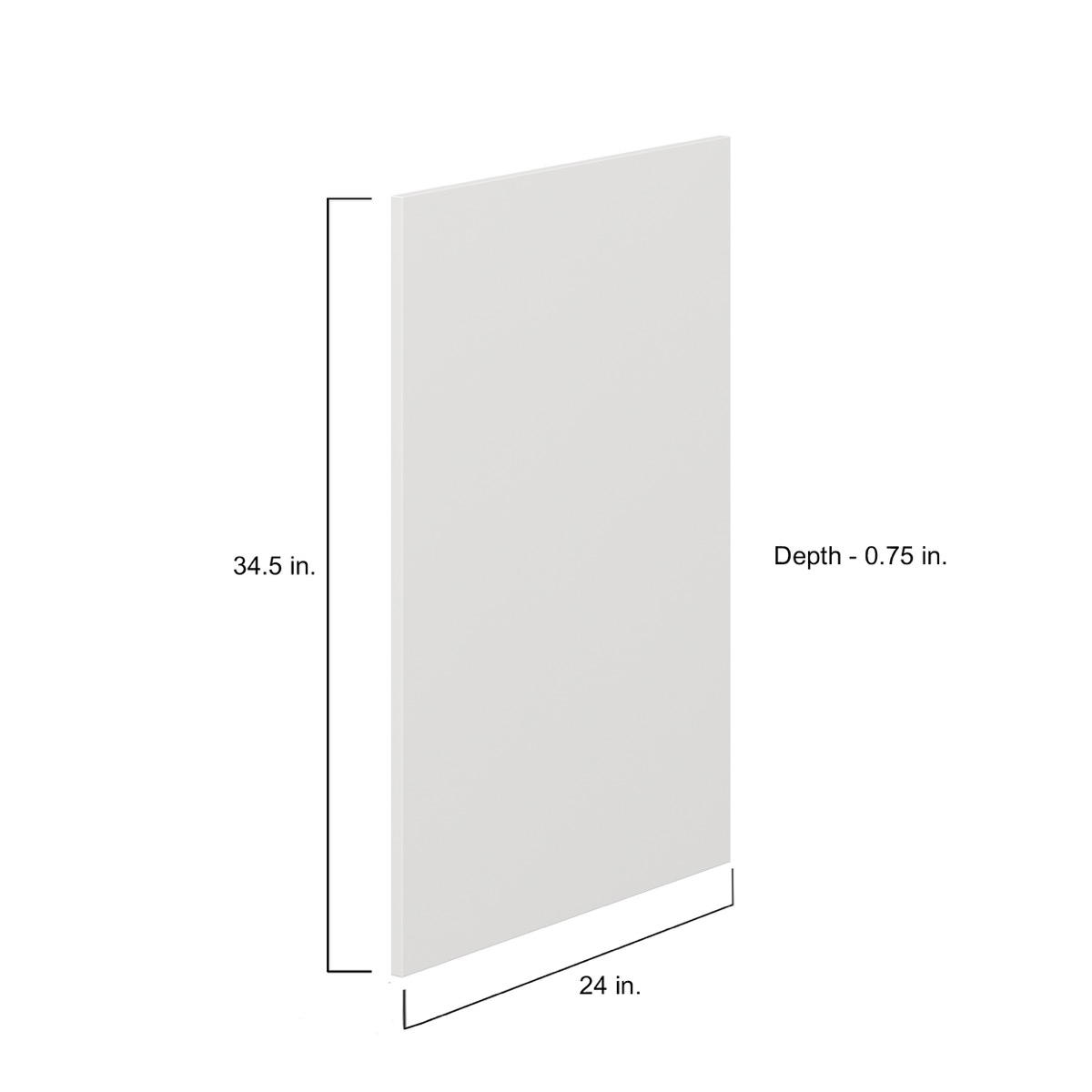 34.5 in. W x 24 in. H x 0.75 in.D  Bright White Base End Panel