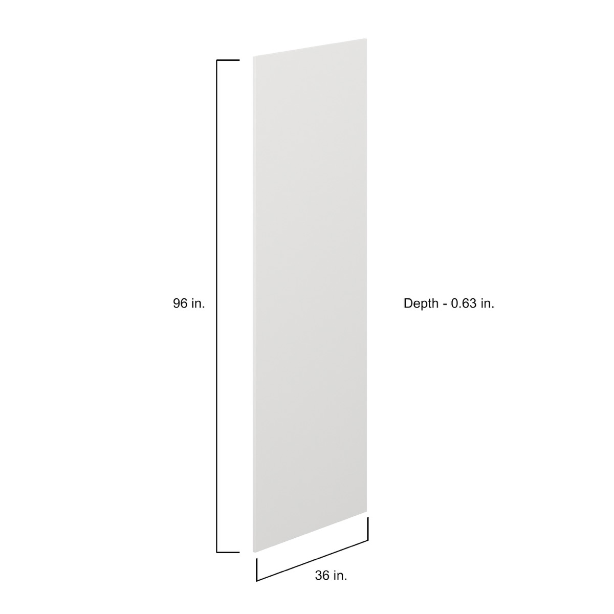 36 in. W x 96 in. H x 0.63 in. D  Bright White Island/Fridge End Panel