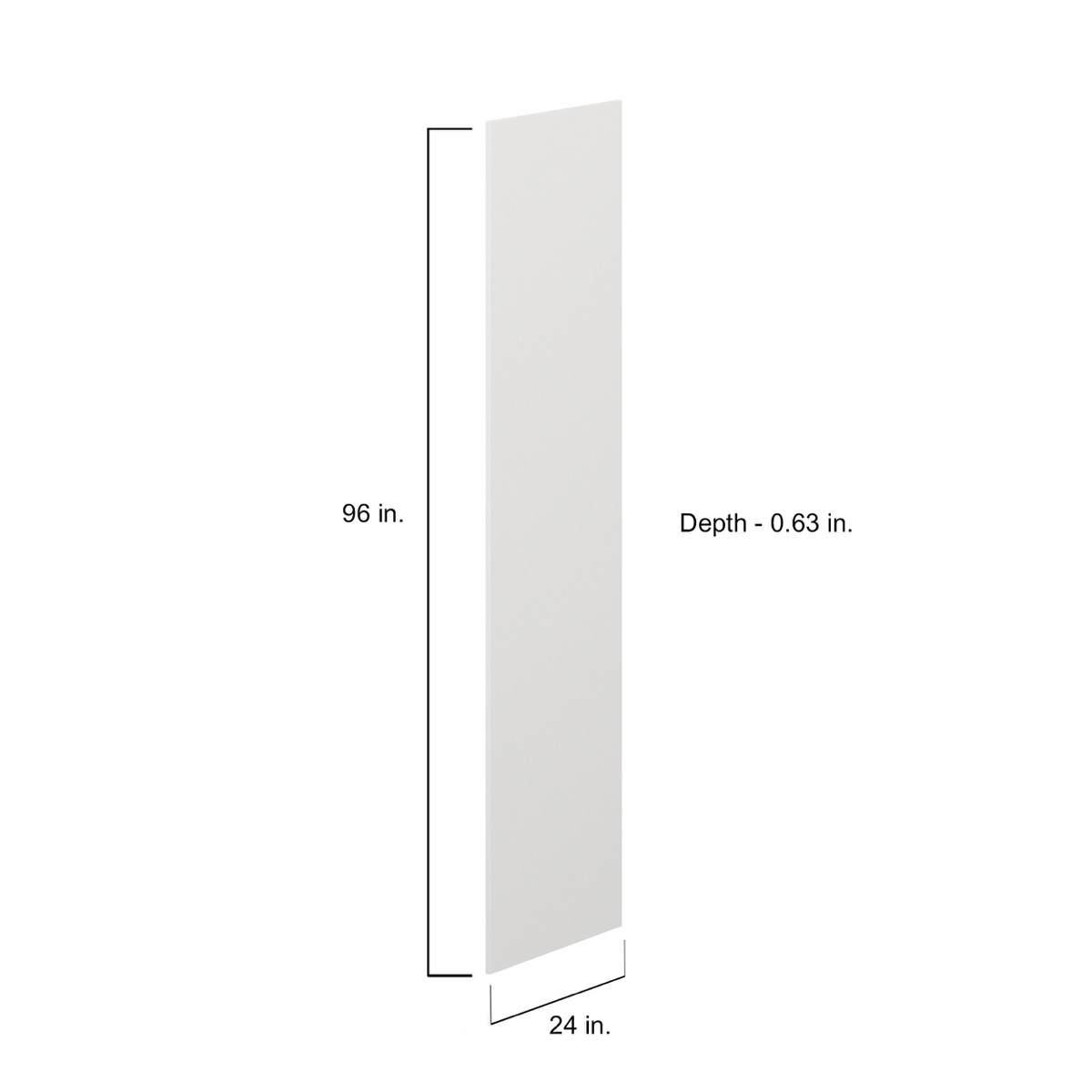 96 in. W x 24 in. H x 0.63 in. D  Bright White  Tall End Panel